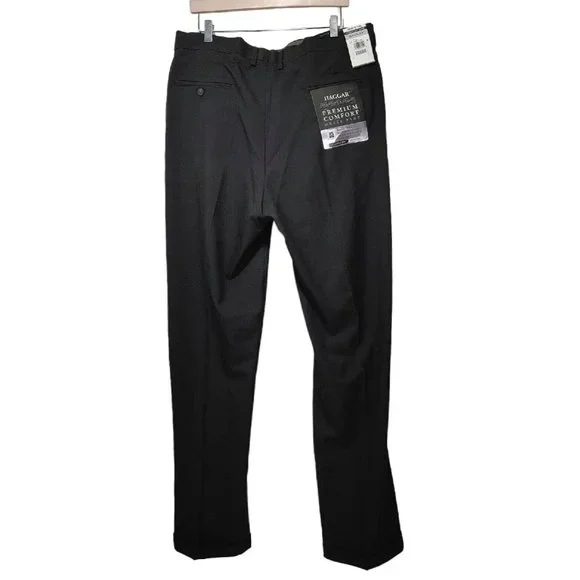 Haggar Premium Comfort 4 Way Stretch Classic Pleated Dress Pants 37 x 34